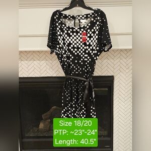 Avenue Short Sleeve Midi Dress, NWT, Size 2X (18/20)